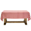 60" x 102" Premium Checkered Tablecloth - Rectangular Polyester Fabric Picnic Table Cover - Red & White Gingham Cloth